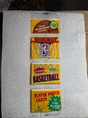 Fleer 1990 5th Anniversary Edition Basketball Card. 3 Packs....45 Cards Total.